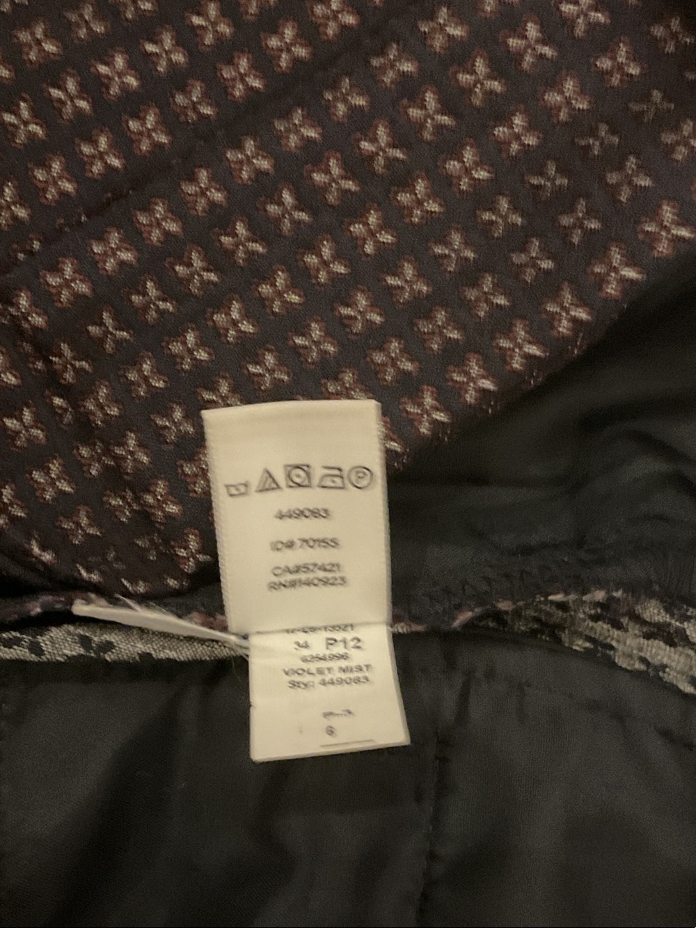 LOFT "Marisa" Skinny Violet Mist Petal Patternned Slim Ankle Pants Size 6 - Picture 5 of 5